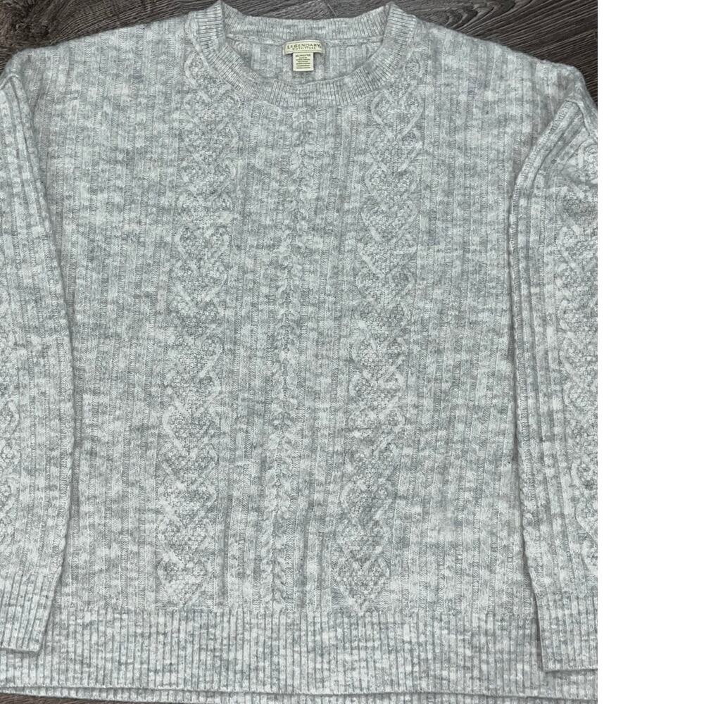 Legendary Outfitters Gray Cable Knit Sweater XL Crewneck Pullover (306)